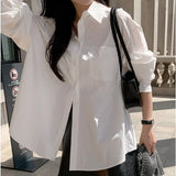 Loose Clothes Women Blouses Korean Fashion White Shirt Spring and Summer 2023 New Long Sleeve Shirt Women Tops