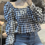 Women Black Plaid Student Spring Ulzzang Simple Vintage Light Soft Female Leisure Cropped Dating Mujer Hipster