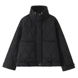 Women's Clothing 2025 Autumn And Winter New Fashion Collar Water Ripple Loose Cotton Jacket Jacket