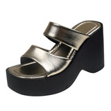 And Loose Cake Thick Bottom Slippers Women Summer Wear High And Cool Drag 2025 New Word Slippers