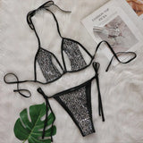 Zingj 2024 New Bikini Sexy Split Sequin Swimsuit With Hollow Out Beach