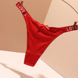 Thong Trousers Women's Letter Ice Silk Without Trace 2025 New Sports Fitness Trousers Bow Shorts