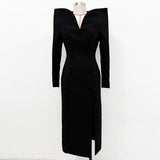 Fashion Personality Design Collar And Long Wind Coat Dress For Autumn And Winter