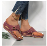 Flip Slippers Women Wear New Summer Fashion Casual Slope Heel Thick-Soled Beach Shoes