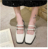 Mary Jane Baotou Sandals Women's Summer New Vintage Head Coarse Heel High Heel With Bright Leather Women's
