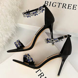 Shoes Open Toe Rhinestones Sandals Women 2022 New Designer Sexy High Heels Sandals Female Shoes Summer Heeled