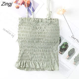 Women All-match Ruffles Female Summer Candy Color Ulzzang Sweet Preppy Style New Hot Sale Basic Mujer De Moda Soft