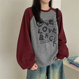 Vintage Raglan Long Sleeve Patchwork SweatshirtOutfit