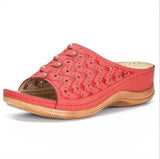 Summer New New Heel Thick-Bottomed Large-Size Hollow Casual Beach Women's