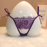 Eyelash Lace Thong Female Seduction Breathless Low-Rise Large-Size Shorts