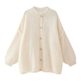 Women's INS Explosion Metal Buckle Cardigan