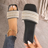 Bottom Large-Size Beads Slipper Women's Head Water Drill Light Beach Cool