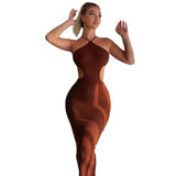 Zingj / Summer 2023 New Women's Sexy Back Strap Hanging Neck Bag Hip Slim Temperament Dress