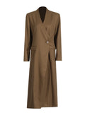 Temperament Commuting Wind Irregular Coat 2025 Summer New Personality Splicing Tie Deconstruction Design Long Windwear