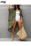 Beach Cover Ups for Swimwear Women Blouse Black Tie Dye Swimsuit Cape Casual Loose 2023Beachwear Outfits