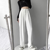 Zingj Autumn Dress New High Waist Loose Hanging Feeling Straight Pants Show Thin Pants Drop Feeling Suit Pants Ins Floor Pants