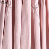 2022 Spring Summer Korean Fashion Solid Color Midi Long Skirt Women Aesthetic High Waist A Line Pleated Skirt