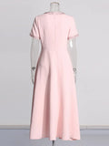 French Famous Style Dress 2025 Summer New Heavy Industry Nail Bead Bow High Waist High-Rise High-Sense Dress Dress