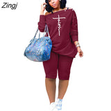 Print Tracksuit Women Set Top Shorts Casual 2 Piece Sets Womens Outfits One Shoulder Matching Sets for