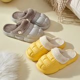 Fur Couple Cotton Slippers Women Wear Detachable Warm Waterproof And Velvet Indoors