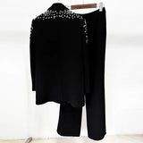 New Star Fashion Heavy Industry Nails And Studded Suit Jacket Trousers Set Two-Piece