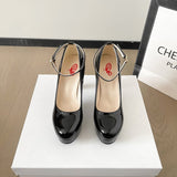 Table High Heels Helable Wind Tip Single Shoe Fashion Buckle With Light Mouth Night Princess Work