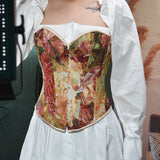 Buckle Short Tectorial Corset Monet Oil Painting Hottie Fish Bone Abdominal Boobs Boobs