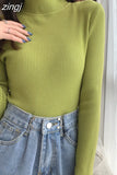 Women Pullovers Sweater Autumn Winter Turtleneck Knitted Sweater Women Long Sleeve Tops Short Slim Sweaters Girls Clothes