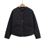 Women's Explosive Heart-Shaped Quilt Cotton Coat Women's Korean Version Of The Round-Neck Jacket Cotton