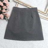 Color High-Rise Thin Suit Half-Body Skirt Summer Basic Anti-Walking A-Word Ass Short Skirt