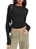 And Winter Bottom New Solid Color Buffet Long-Sleeved Jacket Short T-Shirt