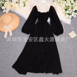 Zingj Beach Dress Super Fairy Dress Beach Vacation One Word Shoulder-Of-The-Shoulder Dress Temperament Big Swing Long