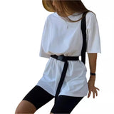 Spring And Summer New Hot Women's Clothing Two Sets With Belts Solid Color Home Loose Sports Fashion Leisure