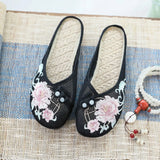 Zingj Shoes Net Net Linen Insoles Embroidered Slippers, Flat Slippers 2023 Women's Shoe