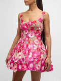 New Women's Sexy Sling Dress High-End Temperament Floral Dress Dress A-Word
