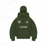 Tide Brand Double Hat Design Letter Hoodie Autumn And Winter Men And Women The Same Loose Y2K Tidive