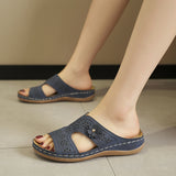 Asia Large-Size Hollow Flowers Thick Bottom Slippers Female Font And Beach Cool Slippers