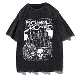 Summer New Spear Cranium Series Print T-Shirt Black Cotton Men And Women Universal