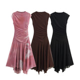 New Sleeveless Fan Flute Dress