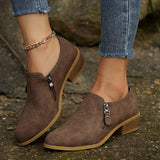 Retro Style Chelsea Boots 2025 Autumn And Winter New Side Zipper Side Heel Single Shoes Fashion Women's