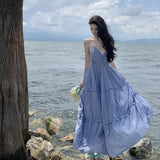 Zingj Senior Sense Pure Wind Super Good-Looking Dress Super Fairy Sexy Back Seaside Travel Vacation
