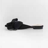 spring and summer women's shoes Korean silk satin Pointed bow tie slippers Baotou flat heel sets semi
