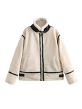 Autumn And Winter New Lamb Wool Coat Female Motorcycle Fur Integrated Locomotive Thickened Coat