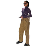 Women's New Pure Hot Girl Half-High Collar Zipper Short Long-Sleeved Bottom Shirt