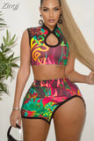 Aesthetic Two Piece Set Women Club Outfits 2023Summer Festival Clothing Crop Top Mini Skirts Lounge Wear Matching