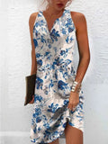 Summer Wish Casual Wind A-Shaped Dress Sleeveless Vest V-Neck Dress