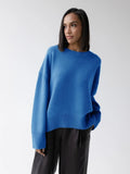 And Winter Explosion Of Women's Knitted Shirt Round-Neck Solid Color Loose