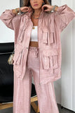 Women's Clothing Pure Color Fashion Long-Sleeved Jacket Three-Dimensional Pocket Fashion Loose