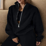 Women's New Zipper Grip Velvet Sweatwear Sports Fashion Jacket