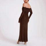 Women's New Luxury Out-Shoulder Long-Sleeved Body Drilled Noble